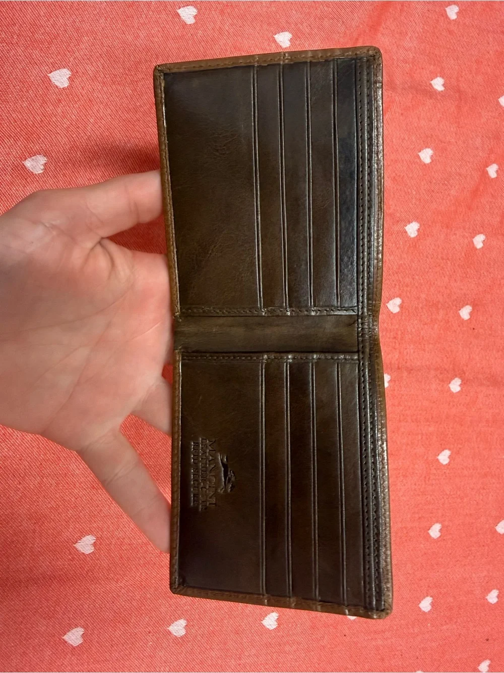 Men's Leather Card Holder Wallet in Dark Brown